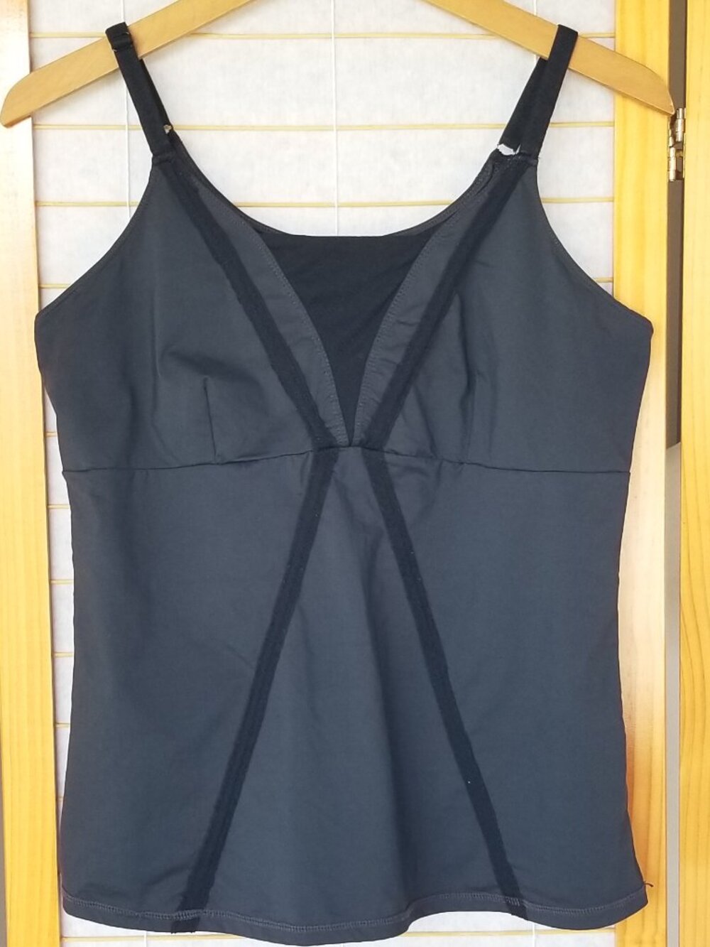 Spanx Shapewear Tank Top Gray Black Top-Notch Cami Size XL